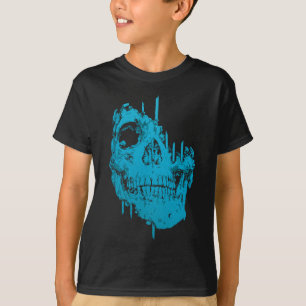 Camiseta Crânio Congelado: Decadência Azul Sinistra