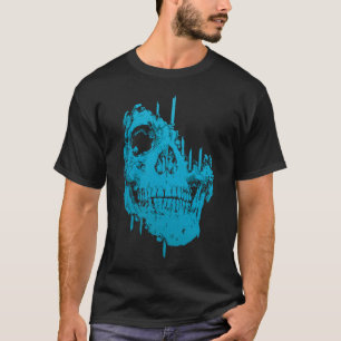 Camiseta Crânio Congelado: Decadência Azul Sinistra