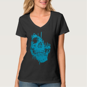 Camiseta Crânio Congelado: Decaimento Azul Sinistro
