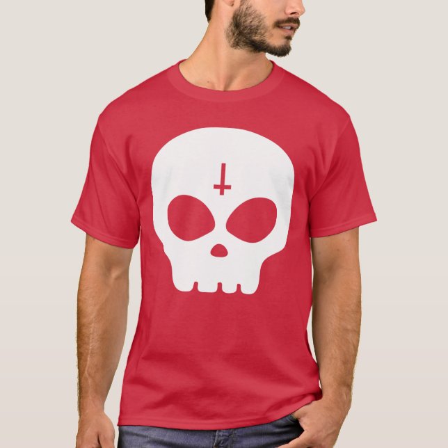 Camiseta Crânio Cónico Punk Rock Skeleton Gothic Grim Hallo (Frente)