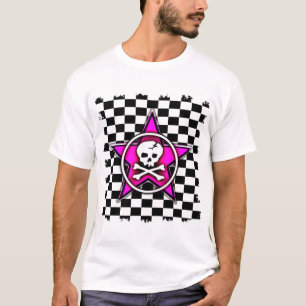 Camiseta Crânio cor-de-rosa da estrela