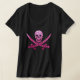 Camiseta Crânio cor-de-rosa do pirata e Sequins dos (Laydown)