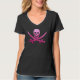 Camiseta Crânio cor-de-rosa do pirata e Sequins dos (Frente)