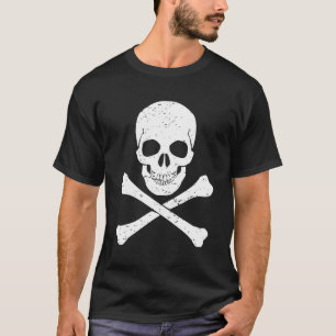 Camiseta Crânio Cruzado Símbolo Pirata Bandeira Mortal