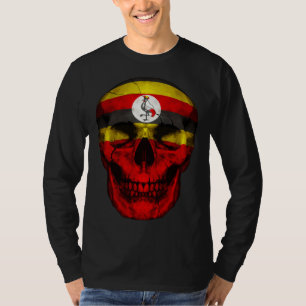 Camiseta Crânio da Bandeira de Uganda Raízes Ugandenses Org