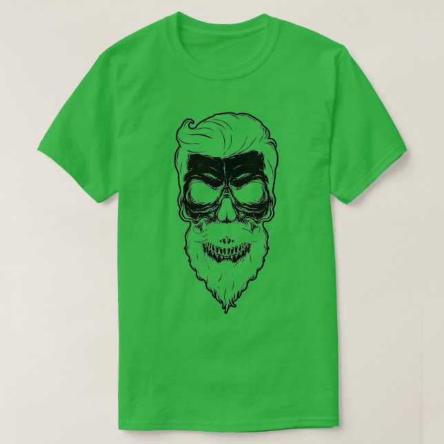 Camiseta crânio da barba do hipster (Frente do Design)