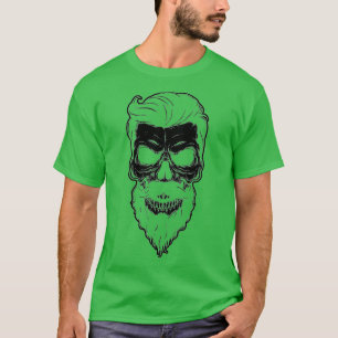 Camiseta crânio da barba do hipster