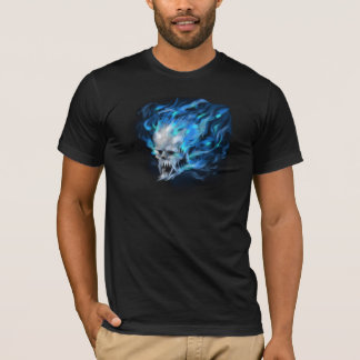 Camiseta Crânio da chama azul