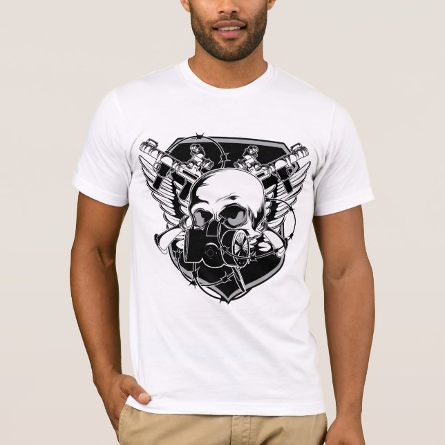 Camiseta Crânio da máscara de gás (Frente)