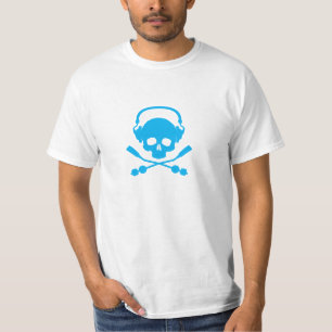 Camiseta Crânio da música - azul