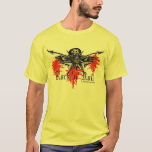 Camiseta Crânio da música rock e t-shirt da arte gráfica