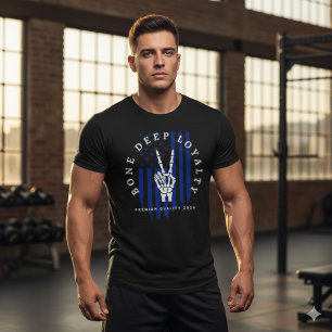 Camiseta Crânio da Polícia Thin Blue Line Lealdade