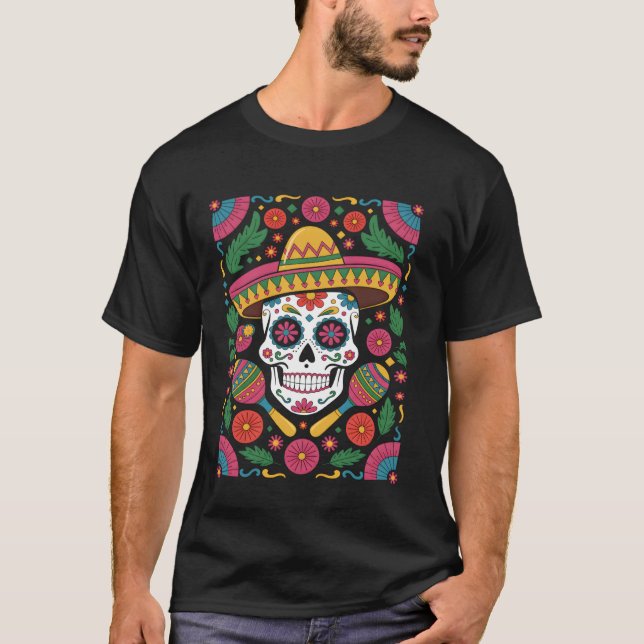 Camiseta Crânio de Açúcar Cinco de Maio (Frente)