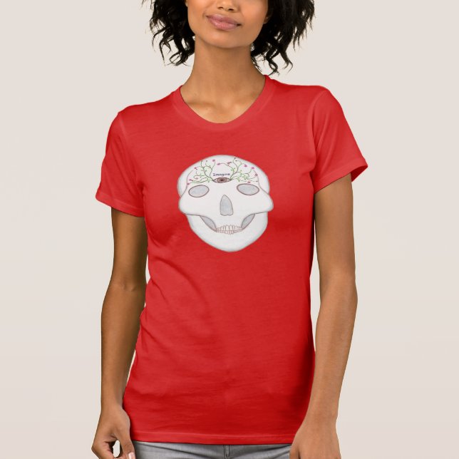 Camiseta Crânio de Açúcar com Combustíveis de 3º Olho e Flo (Frente)