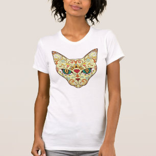 Camiseta Crânio De Açúcar Face De Kitty Dia do Gato Morto