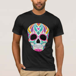 Camiseta Crânio De Açúcar Flor De rico