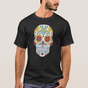 Camiseta Cranio de Açúcar Orgulho Mexicano Cristão Dia De L