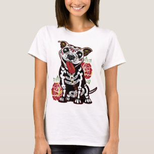 Camiseta Crânio de Açúcar Pitbull para Mulheres, Homens Pit