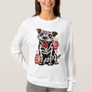 Camiseta Crânio de Açúcar Pitbull para Mulheres, Homens Pit