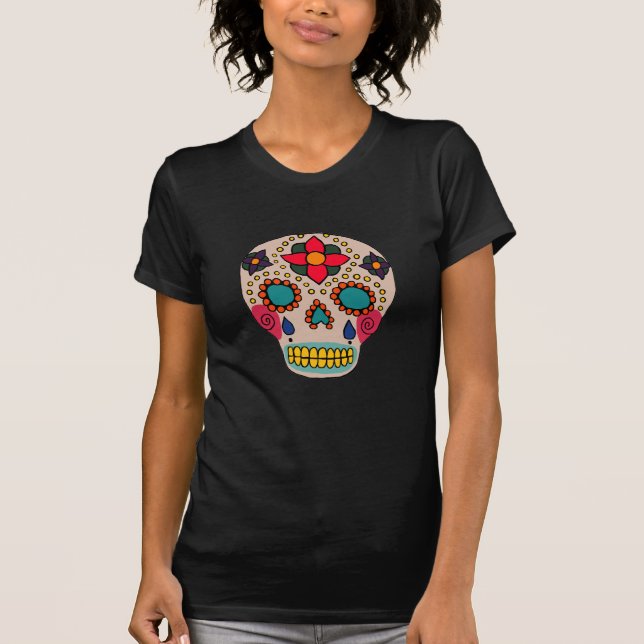 Camiseta Crânio de Açúcar Popular Mexicano (Frente)