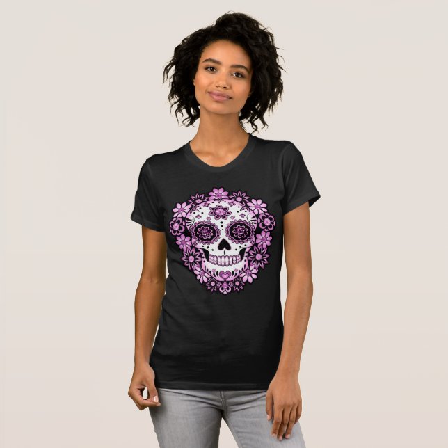 Camiseta Crânio de Açúcar Roxo (Frente Completa)