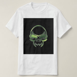 Camiseta Crânio de alienígena verde em preto