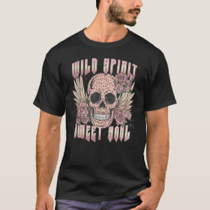 Camiseta Crânio De Alma Doce De Espírito Selvagem Com Tatua