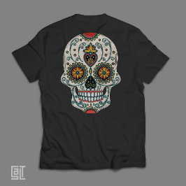 Camiseta Cranio de Amor Açucarado Dia De Los Muertos Dia do