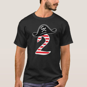 Camiseta Crânio De aniversário de 3 anos De Tema Pirata E C