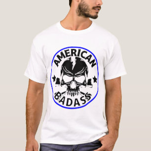 Camiseta Crânio de Badass Americano © FB @ #USAPatriotGraph