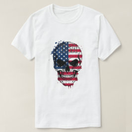 Camiseta Crânio de Bandeira Americano Distante