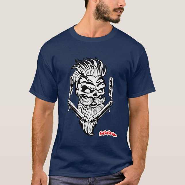 Camiseta Crânio de Barber Inímico (Frente)
