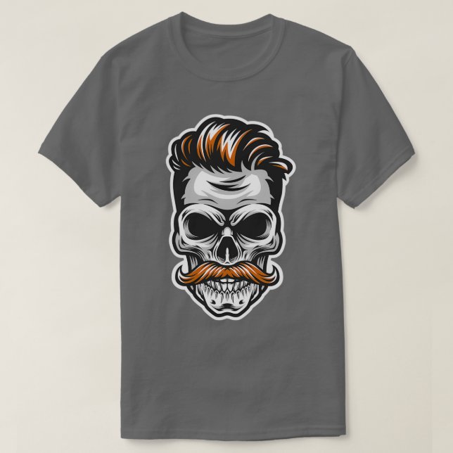 Camiseta Crânio de bigode (Frente do Design)
