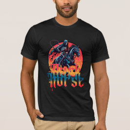 Camiseta crânio de cavalo preto na noite de Halloween