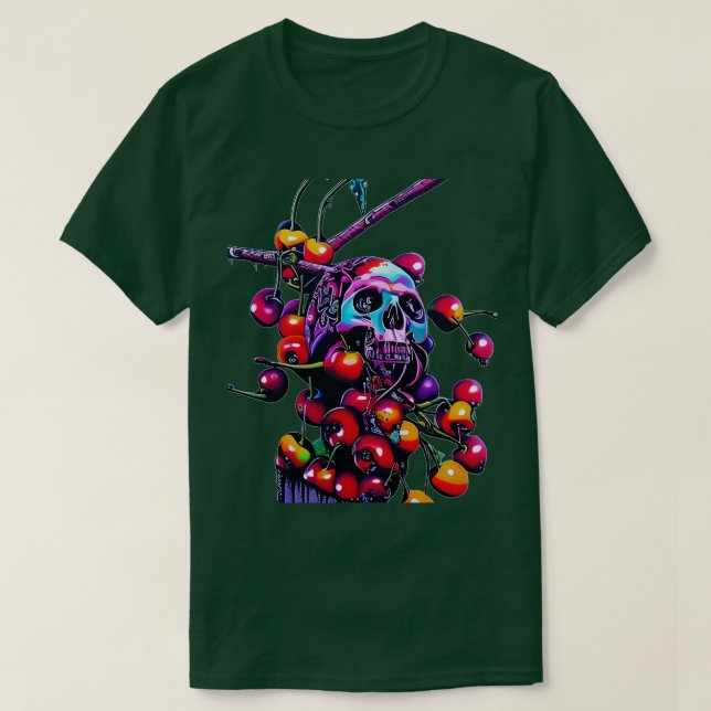 Camiseta Crânio de cereja (Frente do Design)