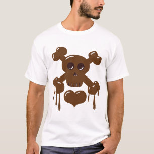 Camiseta Crânio de chocolate e ossos cruzados