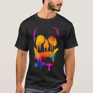 Camiseta Crânio de cor derretida