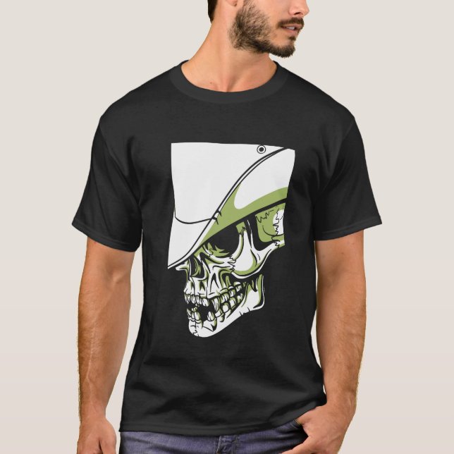 Camiseta Crânio de Cowboy Artista Legal Impressão a Pedido (Frente)