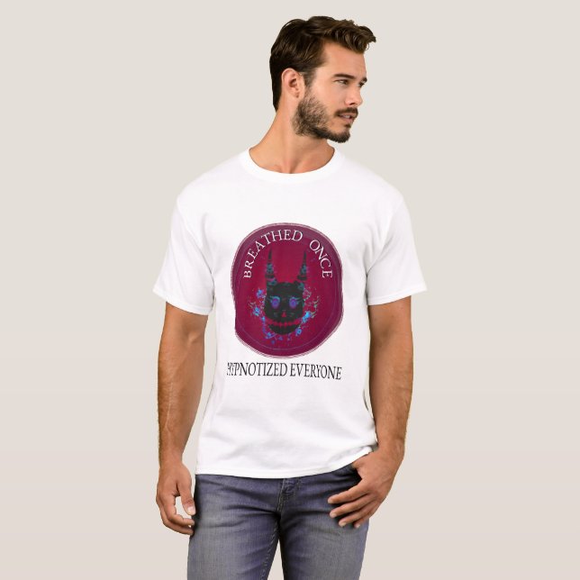 Camiseta Cranio de Demônio Hipnótico Breathed Once (Frente Completa)