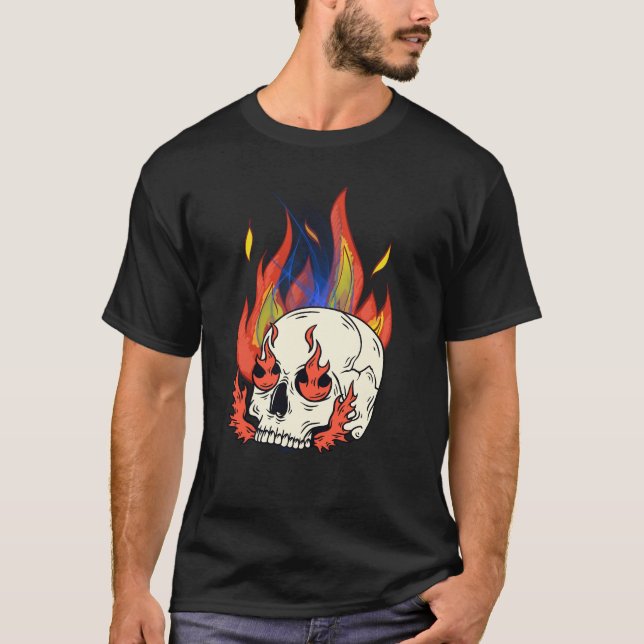 Camiseta Crânio de Flaming (Frente)