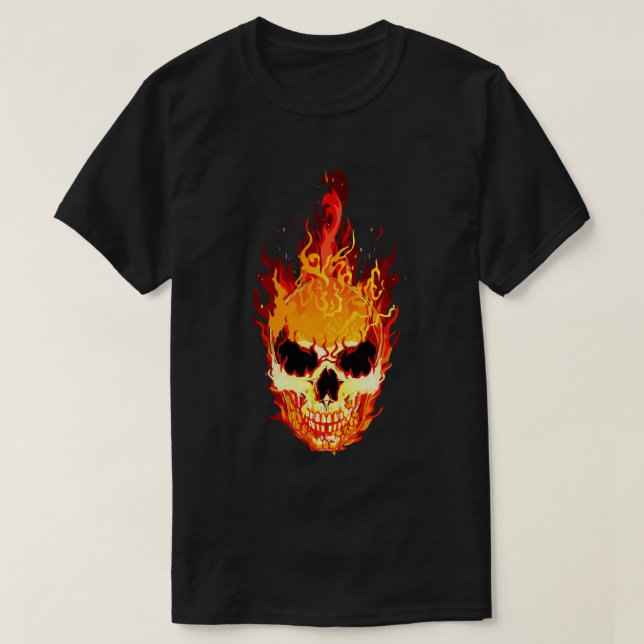 Camiseta Crânio de Flaming (Frente do Design)