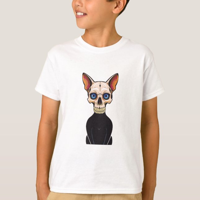 Camiseta crânio de gato (Frente)