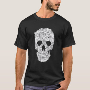 Camiseta Crânio de Gato Kitty Esqueleto Fantasia de Hallowe