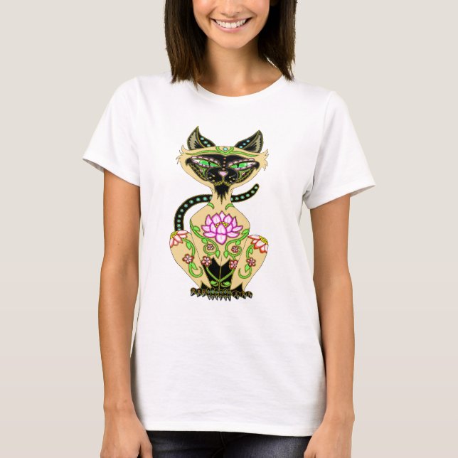 Camiseta Crânio de Gato Siamês (Frente)