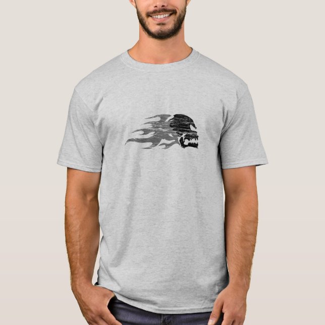 Camiseta Crânio de HellRiders e t-shirt das chamas (Frente)