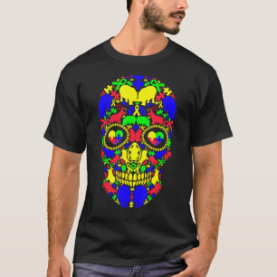 Camiseta Crânio de Hipopótamo Conscientização do Autismo Am