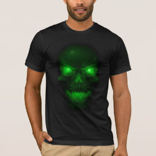 Camiseta Crânio de incandescência verde