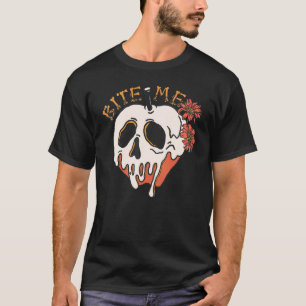 Camiseta Crânio de Maçã Derretendo no Halloween Retro Assus
