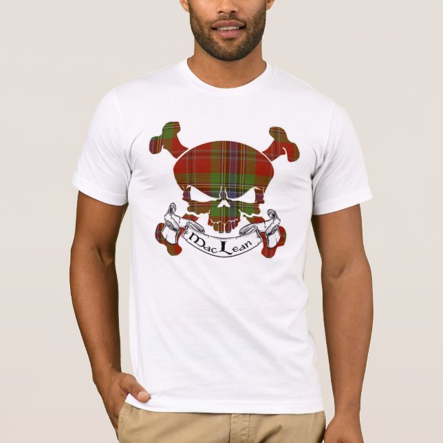 Camiseta Crânio de MacLean Tartan (Frente)
