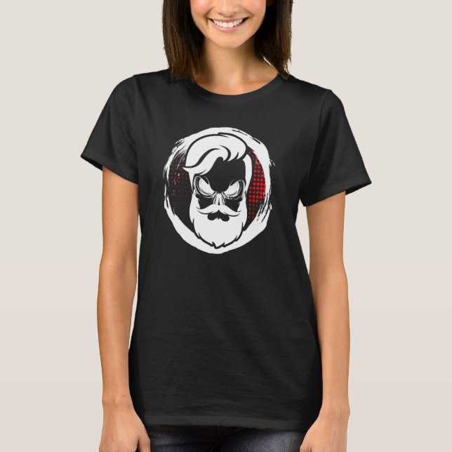 Camiseta Crânio De Mens Com Placa De Cheio E Ha Principal V (Frente)